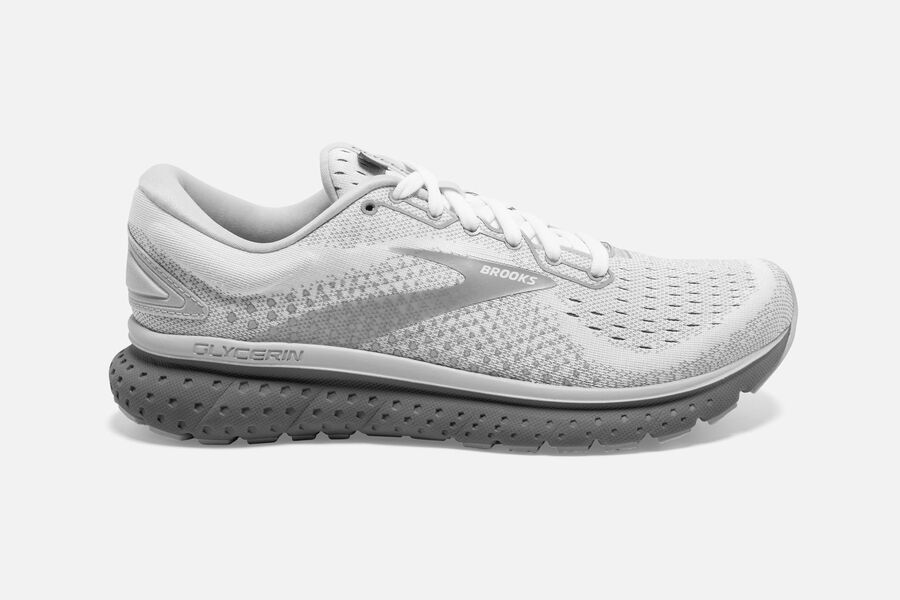 Brooks Glycerin 18 Road Loopschoenen Dames - Wit/Grijs - 208571EIV